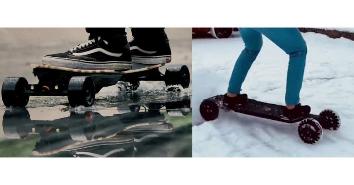 Ride in Weather electric skateboad