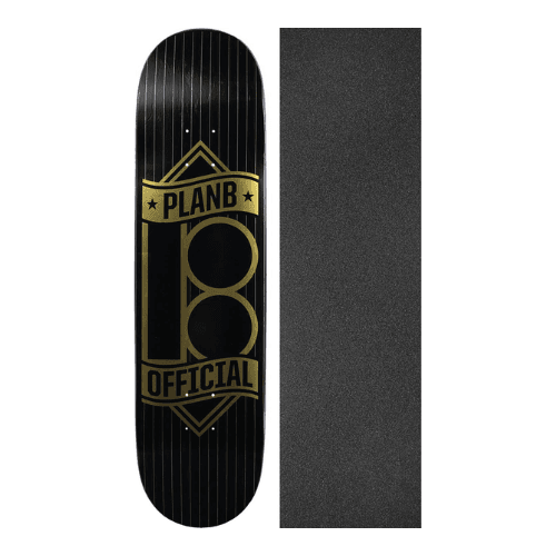5. Plan B Skateboards Banner Gold Skateboard Deck
